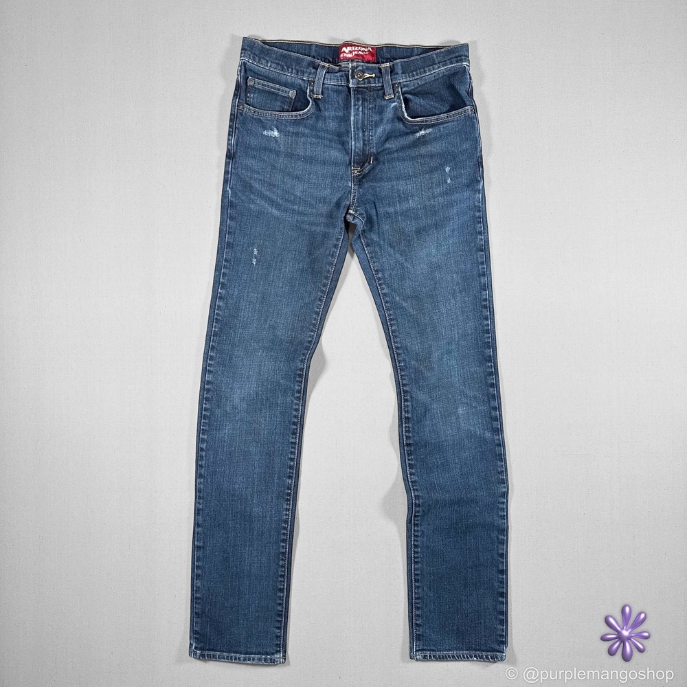 ARIZONA JEAN CO. Y2K Skinny Jeans | Dark Wash |‎ Mens 31x34 | Distressed Denim